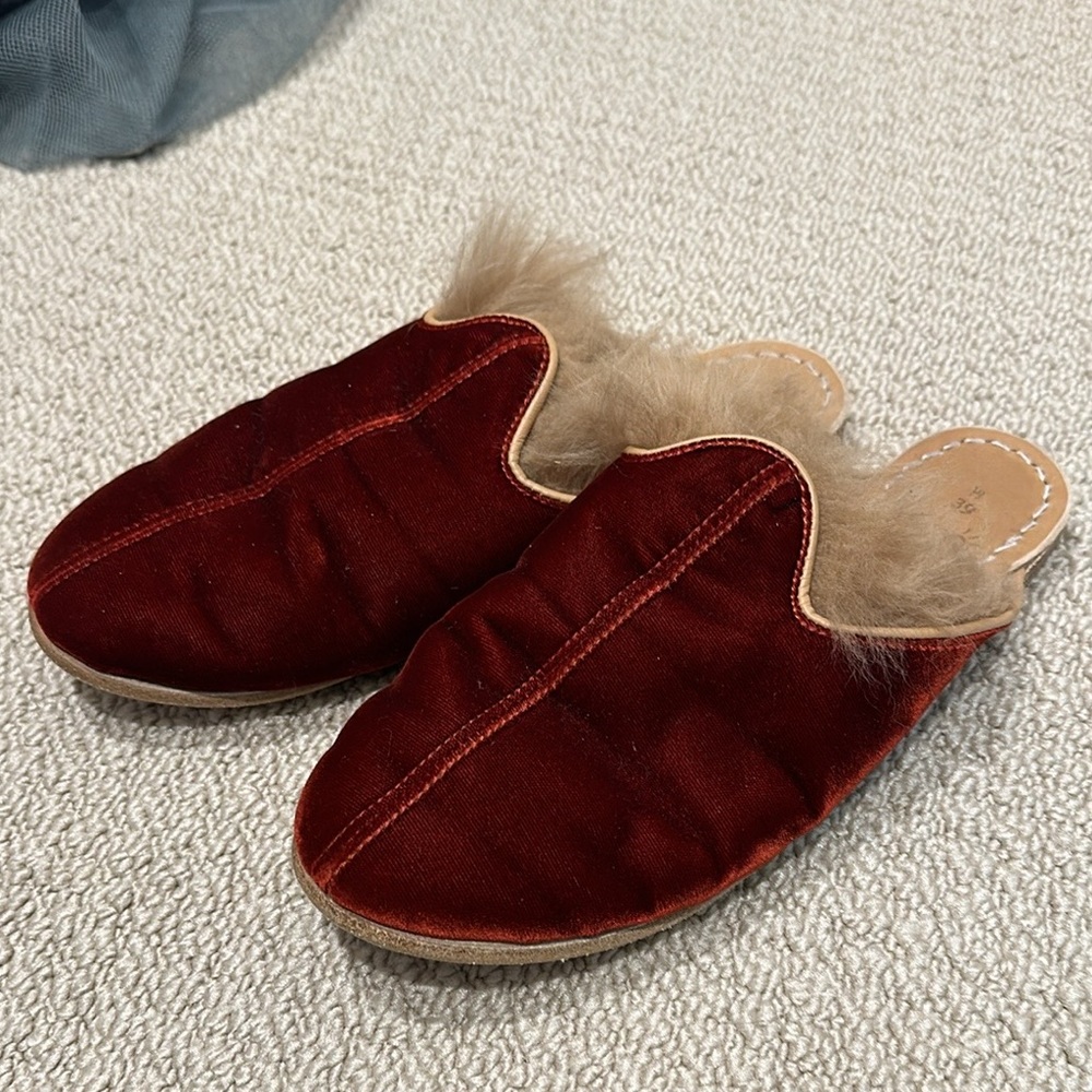 Velvet Shearling Sabah - Maroon